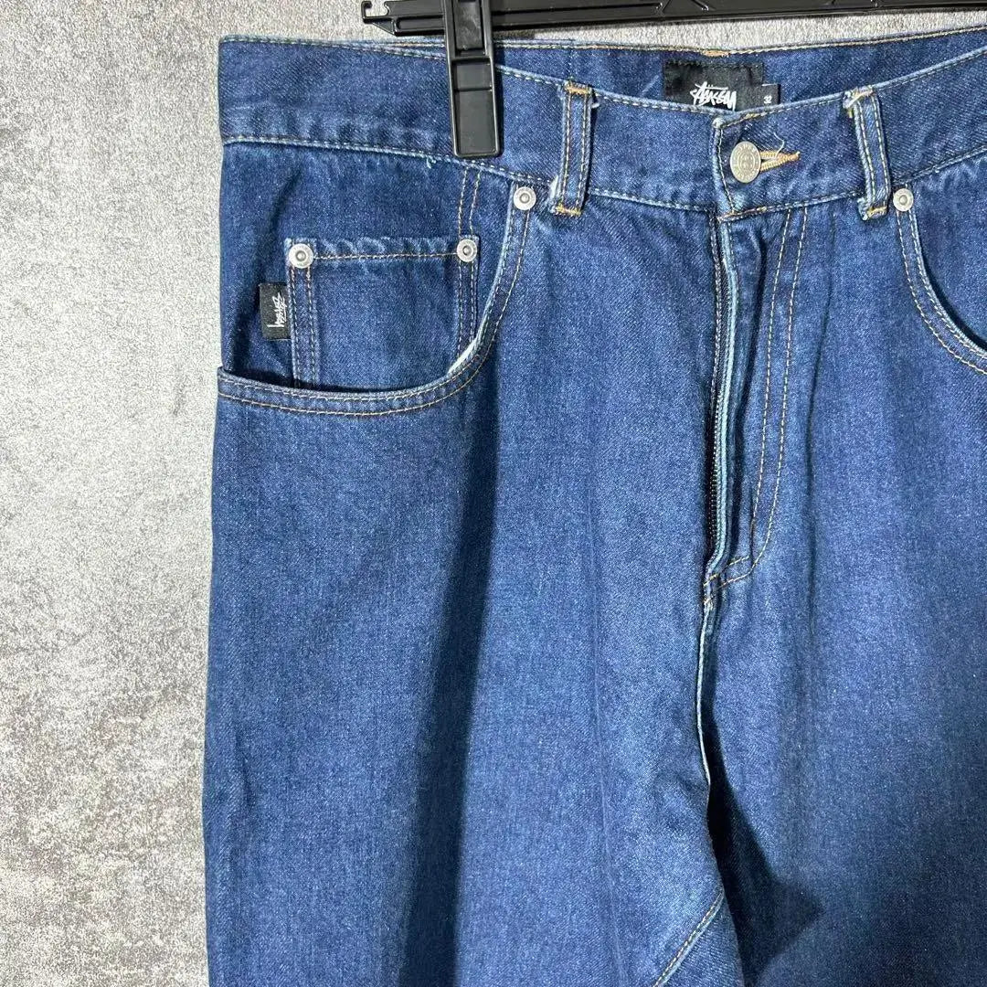 [Very popular] Stussy denim jeans, good color, one-point logo◎ Presence