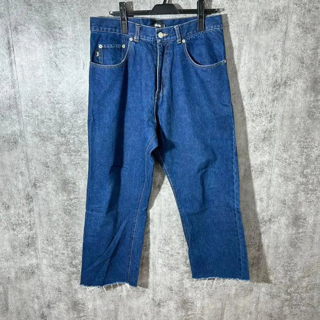 [Very popular] Stussy denim jeans, good color, one-point logo◎ Presence