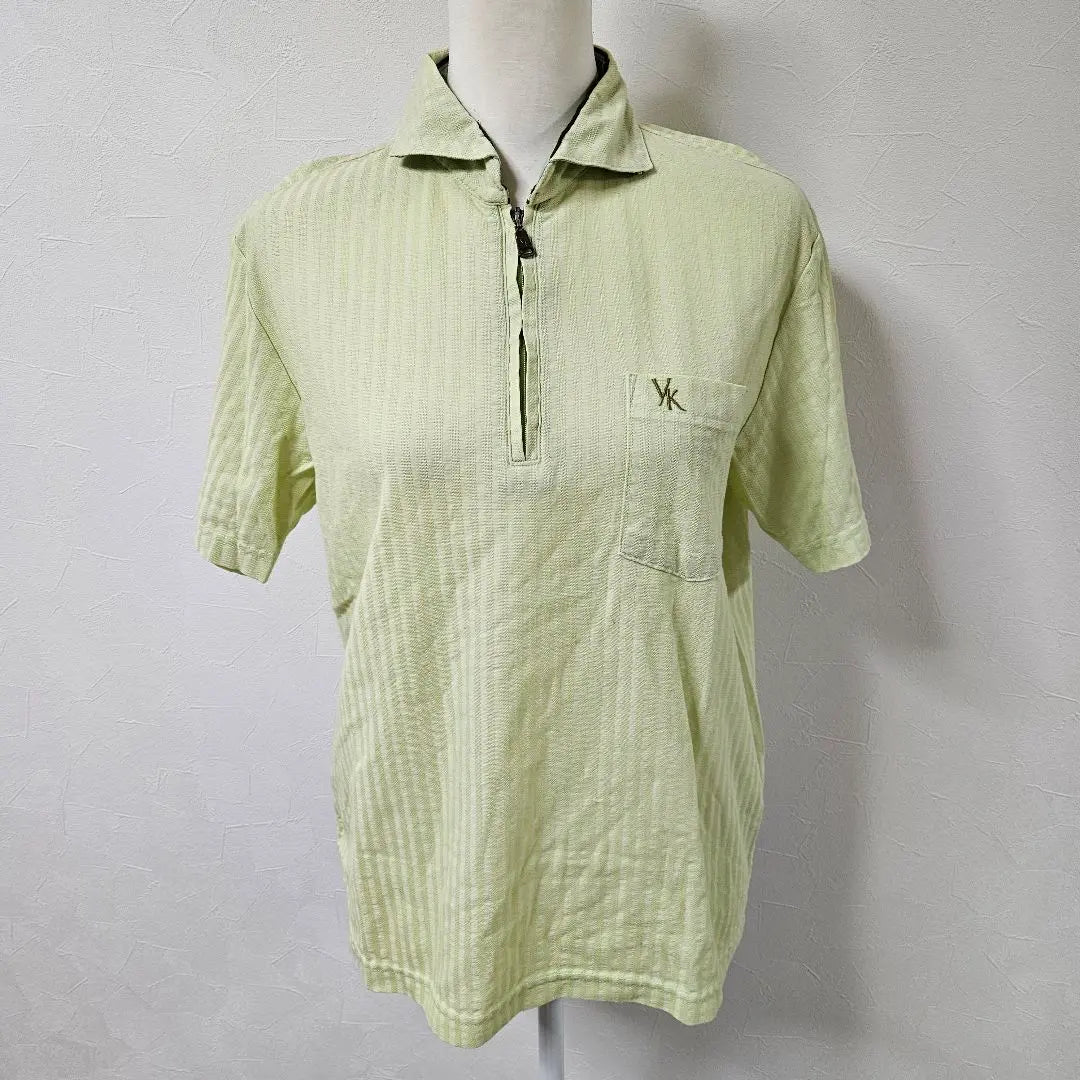 YUMI KATSURA Half Zip Short Sleeve Polo Shirt [L] Green