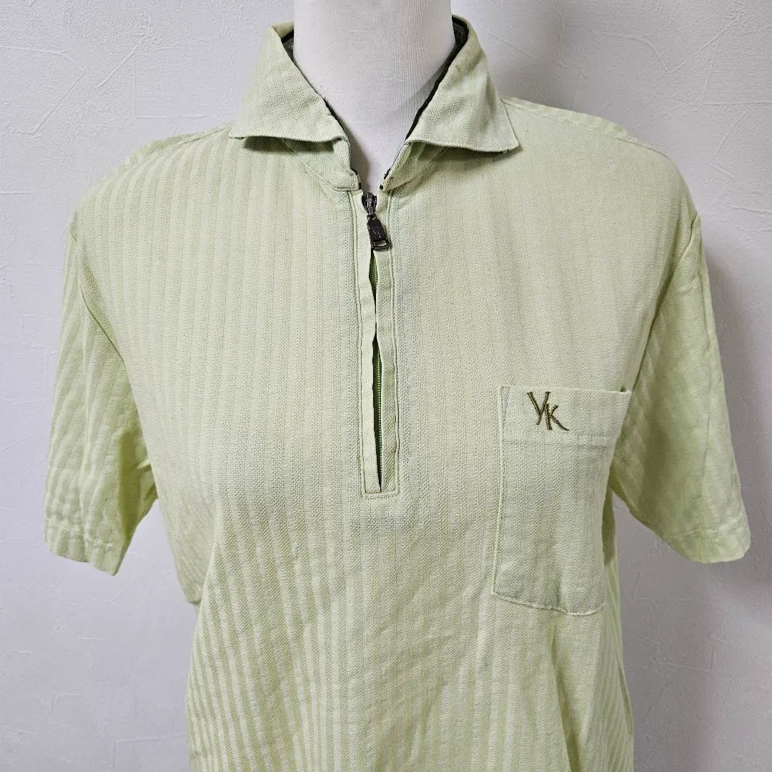 YUMI KATSURA Half Zip Short Sleeve Polo Shirt [L] Green