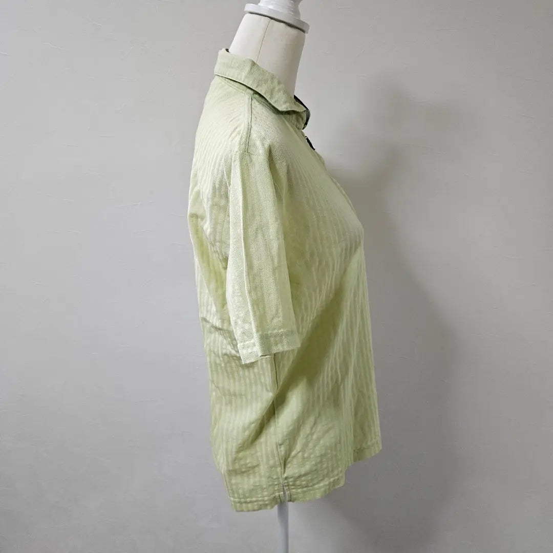 YUMI KATSURA Half Zip Short Sleeve Polo Shirt [L] Green