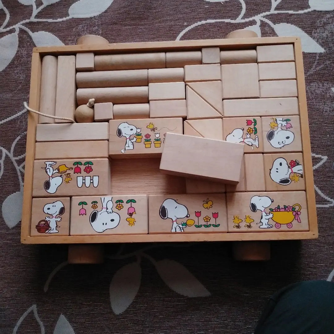 Bloques de Snoopy, bloques de madera, bloques de construcción, juguetes educativos, hermoso estado, juguetes, Tsumiki | スヌーピー ブロック 木製 積み木 積木 知育玩具 美品 おもちゃ つみき