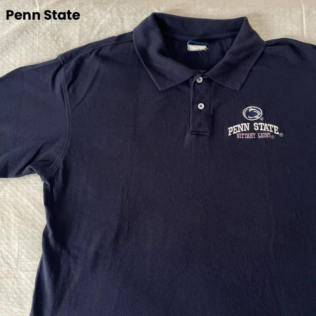 US used clothing Penn State College Chest Embroidered Polo Shirt