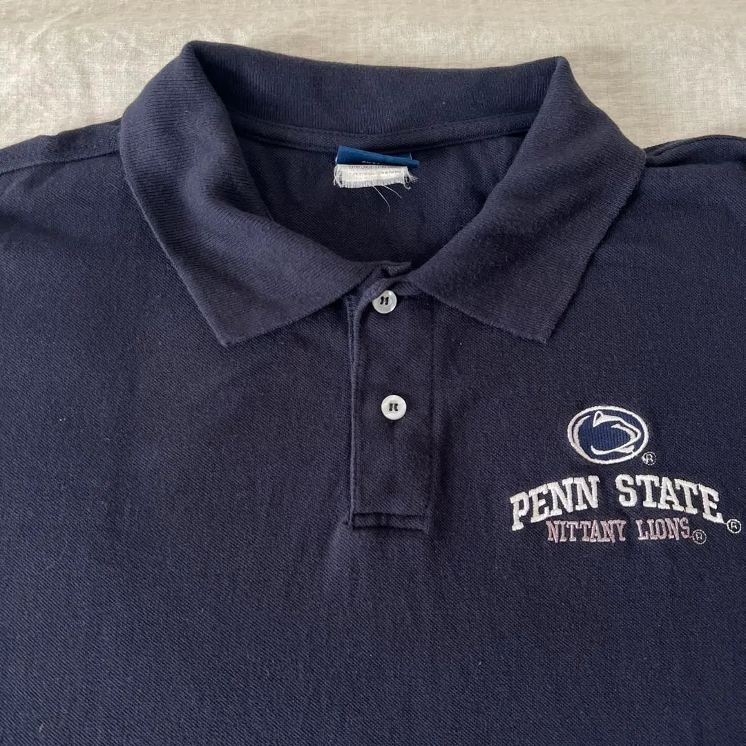 US used clothing Penn State College Chest Embroidered Polo Shirt