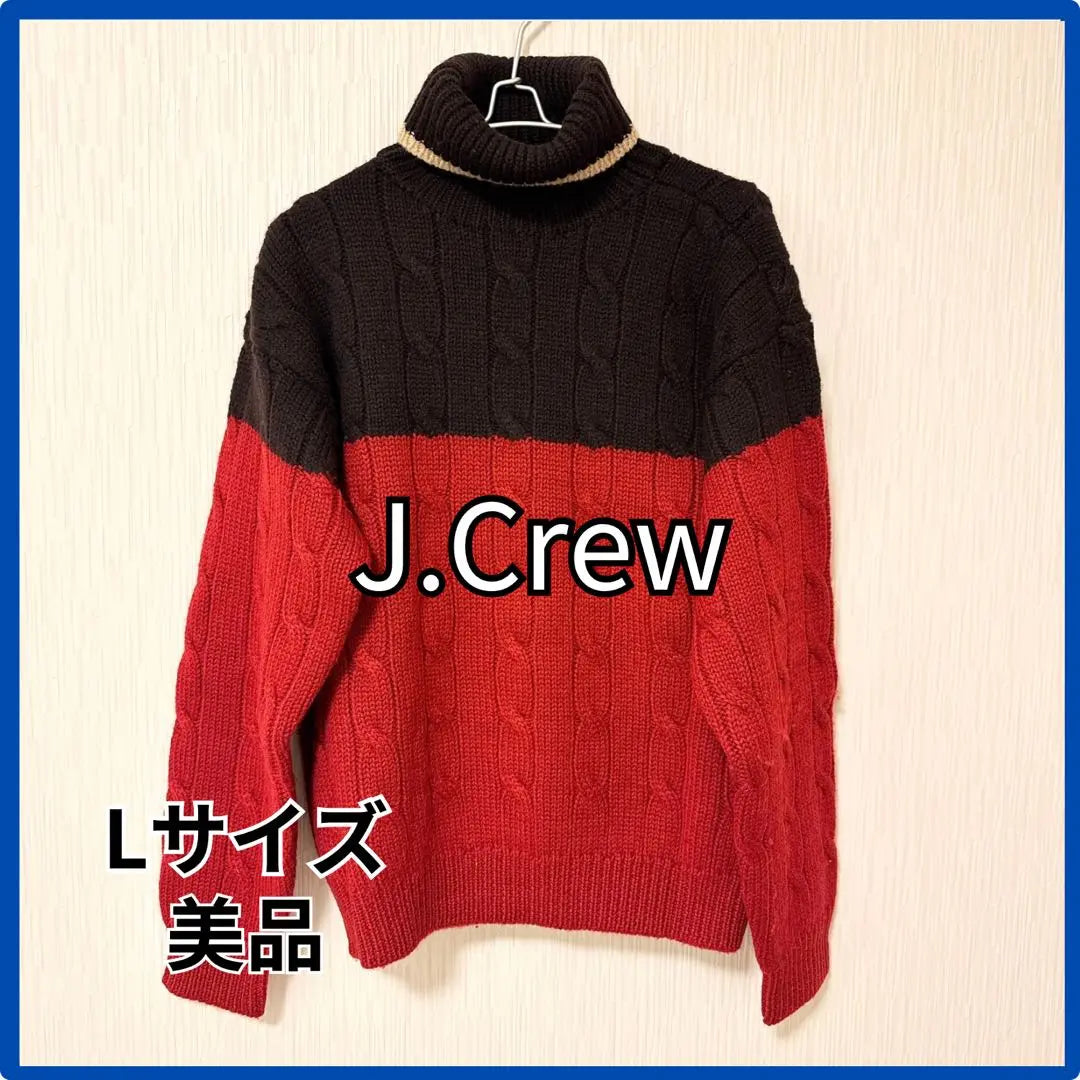 [Buen estado] Suéter de cuello alto J.CREW bicolor para hombre L