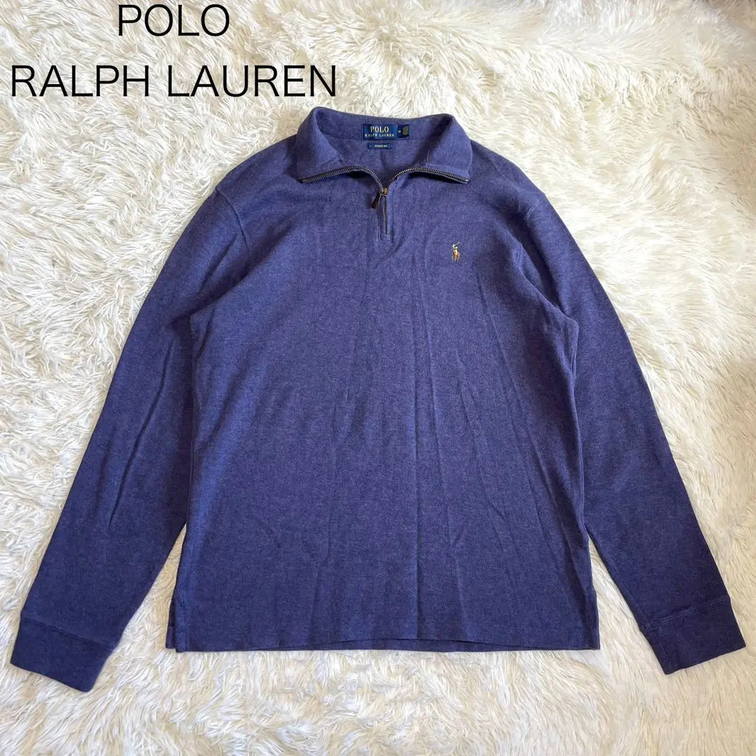 [Polo Ralph Lauren] Half zip sweatshirt sweatshirt pony embroidery purple M