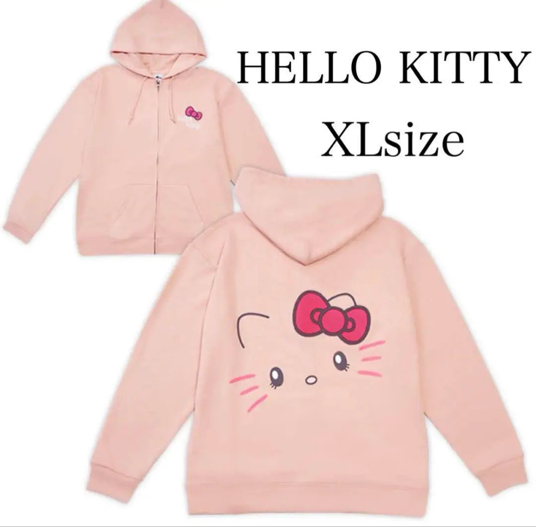 《HELLO KITTY》USJ Big Face Hoodie Unisex XL