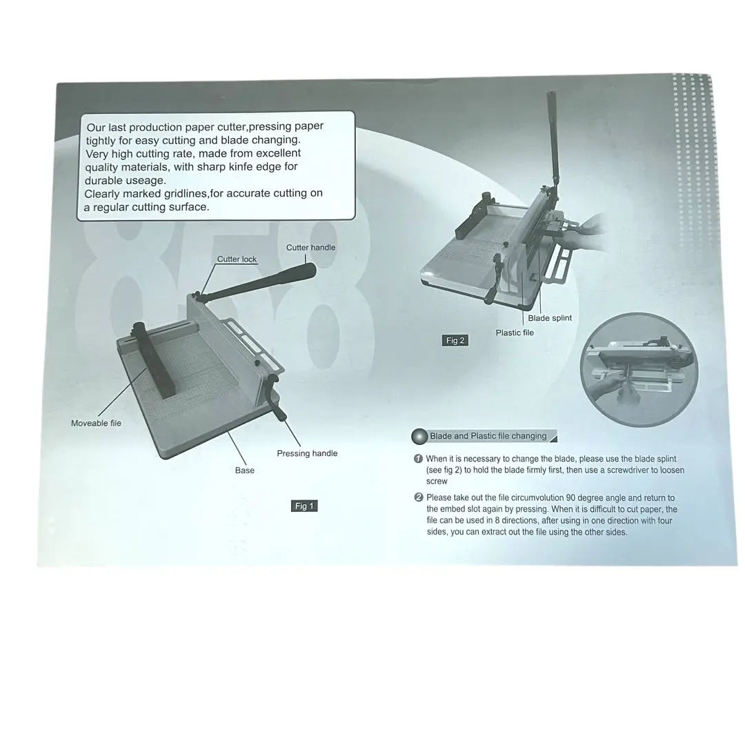 Large cutting machine DS858-A4 Weight 17kg with instruction manual, good condition