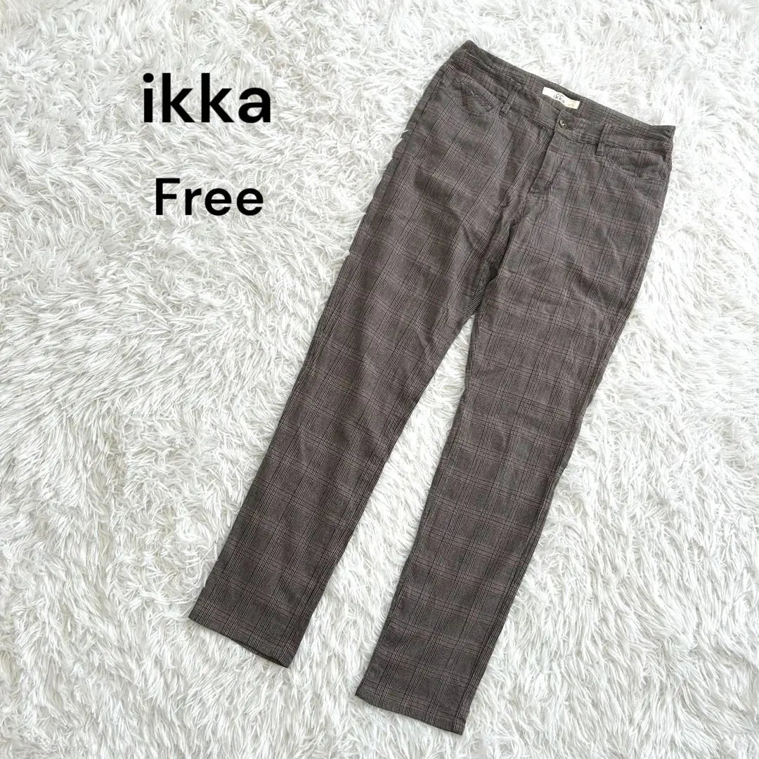 [Ikka] Pantalones rectos de mujer F Slim Glen Check gris