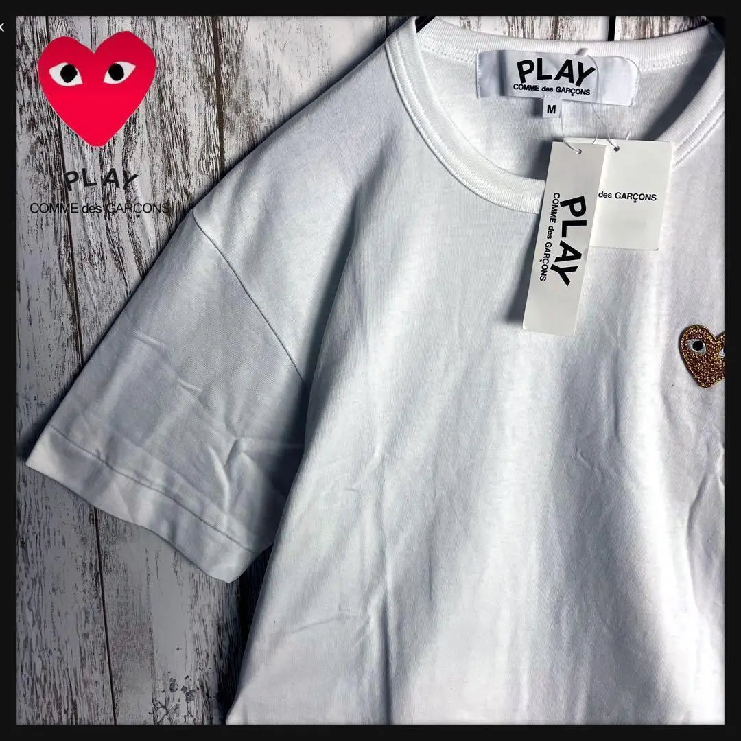 [With new tag] Playcom Degarson ☆ Popular model embroidery heart T -shirt | 【新品タグ付き】プレイコムデギャルソン☆人気モデル 刺繍ハートロゴ Tシャツ