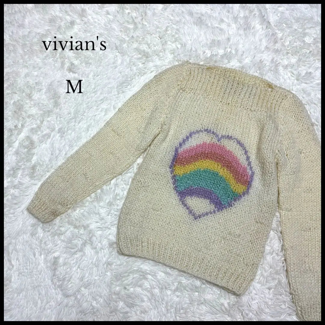 [Vivian's] Handknit cable knit White M casual