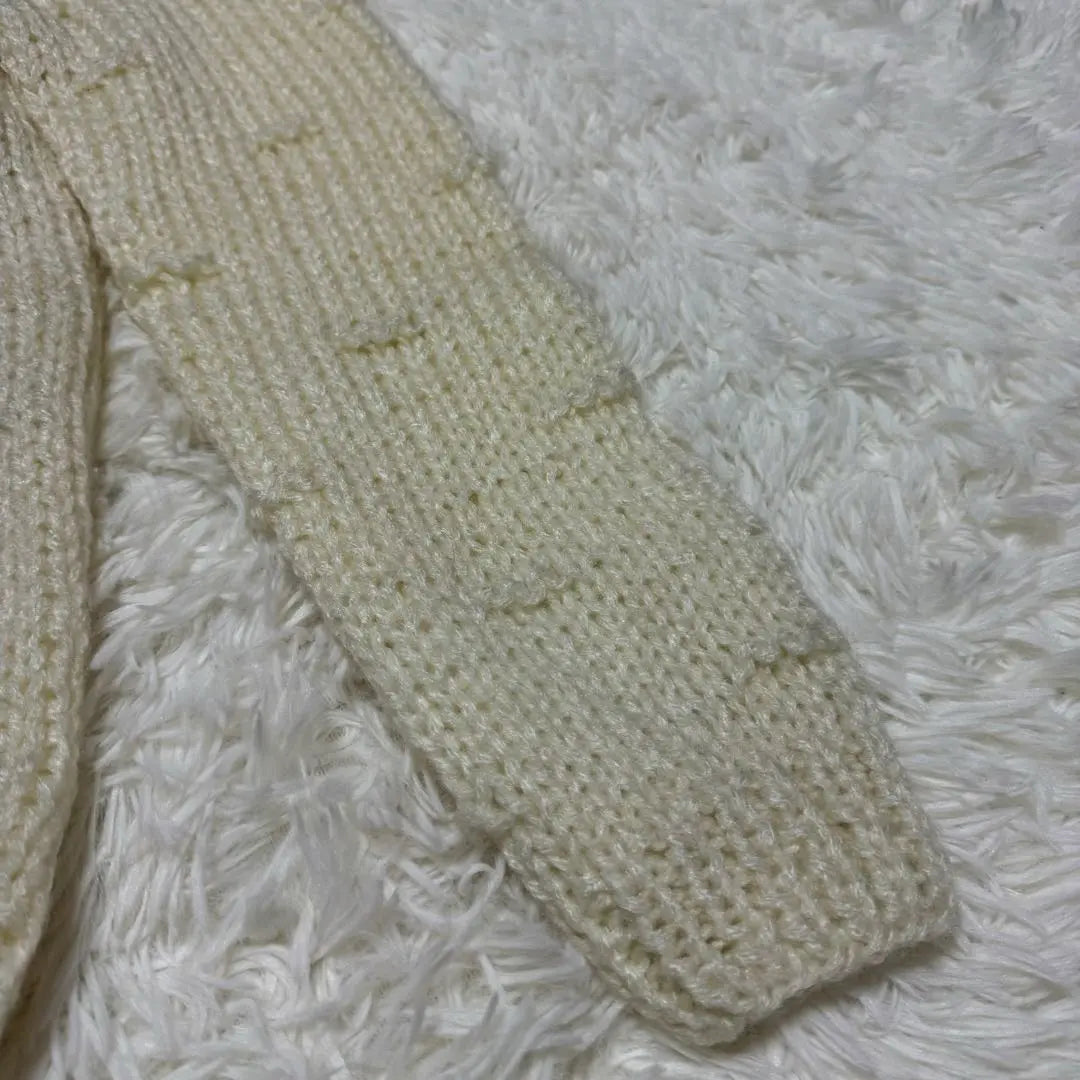 [Vivian's] Handknit cable knit White M casual | 【vivian's】HANDKNIT ケーブルニット ホワイト M カジュアル