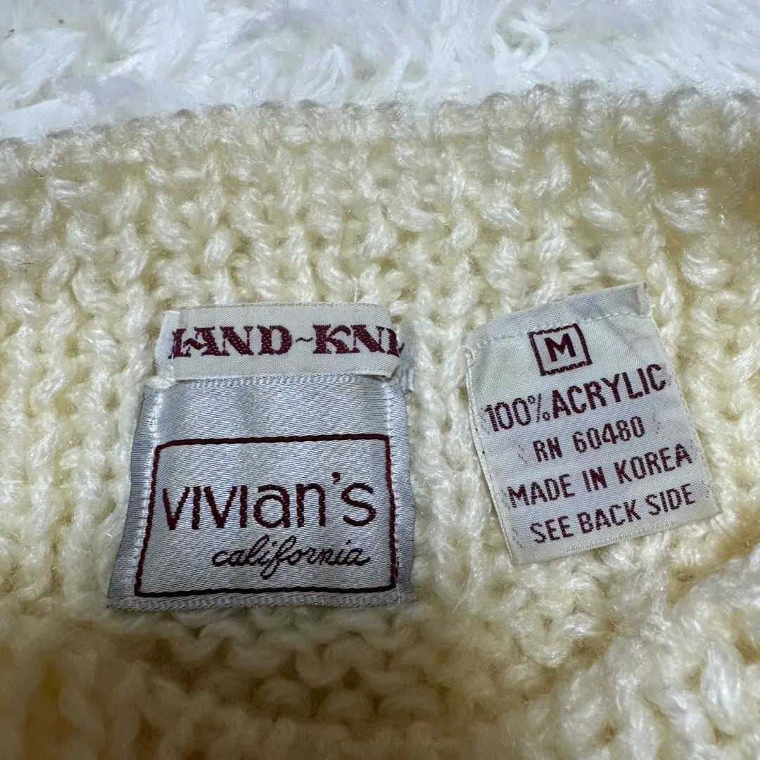 [Vivian's] Tejido trenzado a mano Blanco M casual | 【vivian's】HANDKNIT ケーブルニット ホワイト M カジュアル