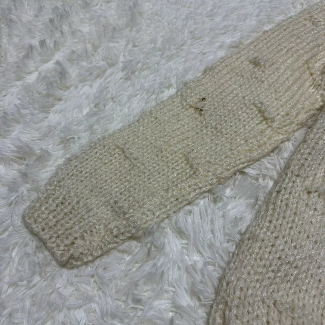 [Vivian's] Tejido trenzado a mano Blanco M casual | 【vivian's】HANDKNIT ケーブルニット ホワイト M カジュアル