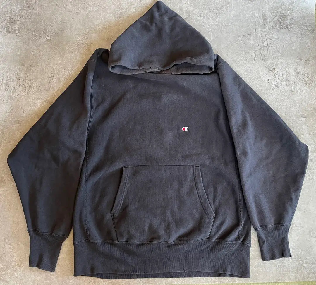 American Champion Reverse Weave Hoodie 90s Black Black xl