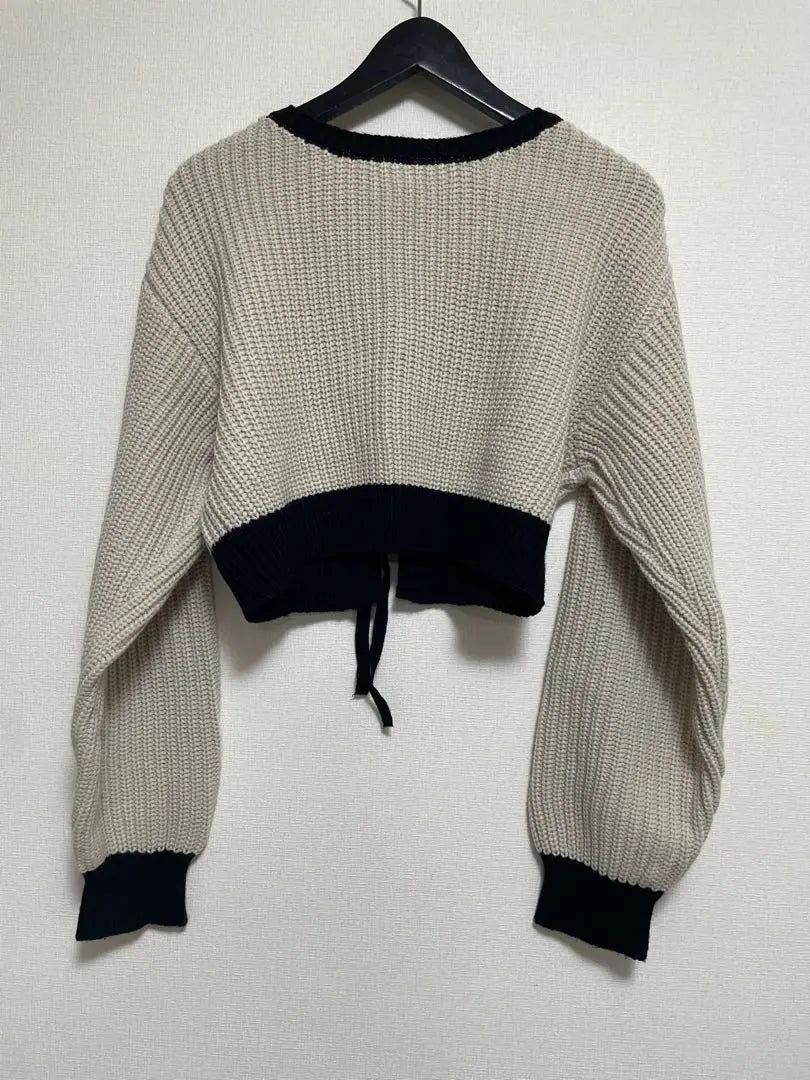 WEGO Ribbon 2WAY Cardigan 2 Colors Color Scheme Beige x Black F