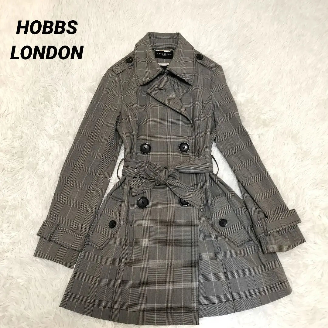 HOBBS LONDON Hobbs London Coat Belt Check Grey M