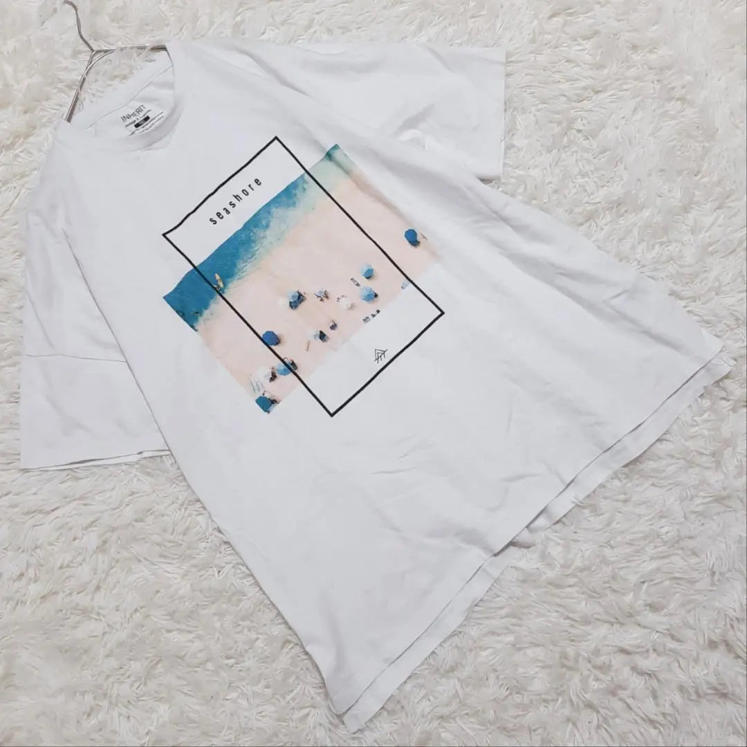 "INHERIT" Inherit (F) Simple Print T-shirt Slit White