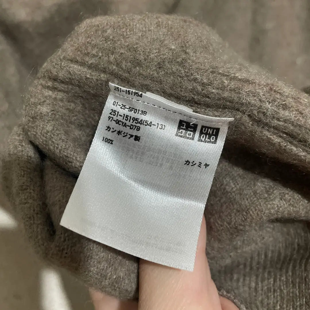 Uniqlo Jersey Cashmere Cuello Alto XL Punto Marrón Manga Larga Invierno | ユニクロ カシミヤ セーター タートルネック XL ブラウン ニット 長袖 冬