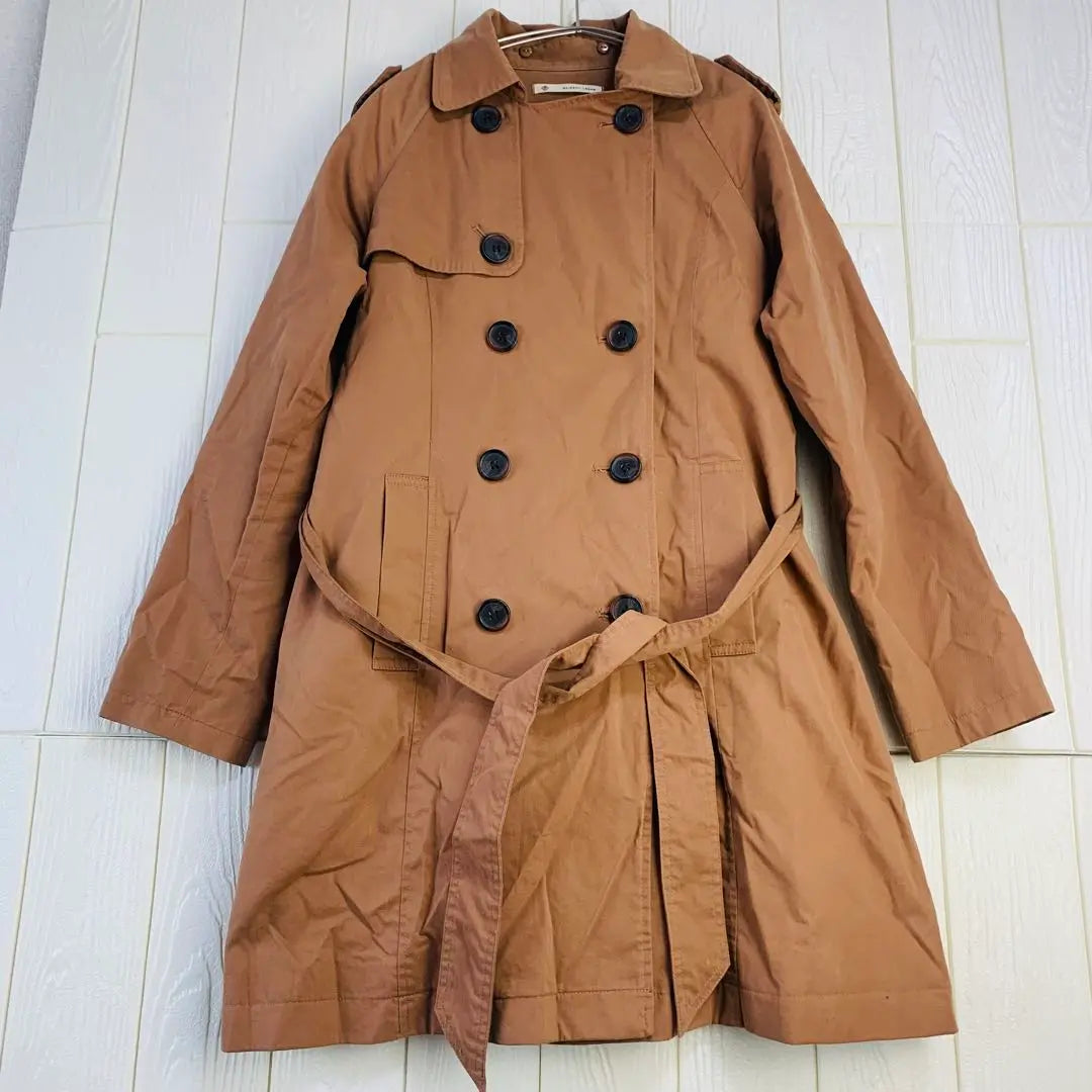 Brown Trench Coat with waist hem belt Majestic Legon with little dirt