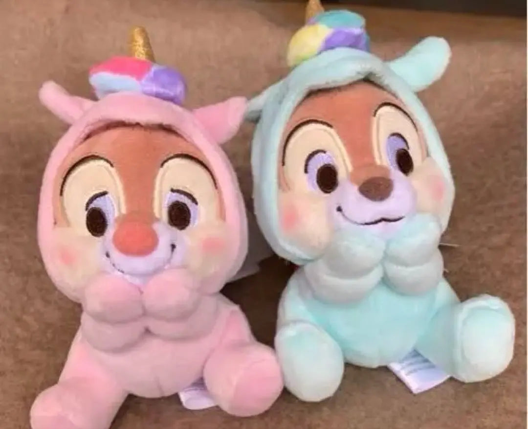 Disney Store Chip and Dale Plush Keychain Unicorn