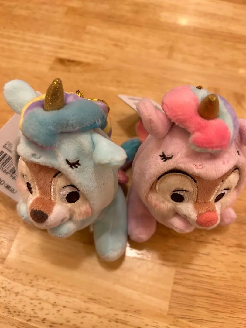 Disney Store Chip and Dale Plush Keychain Unicorn