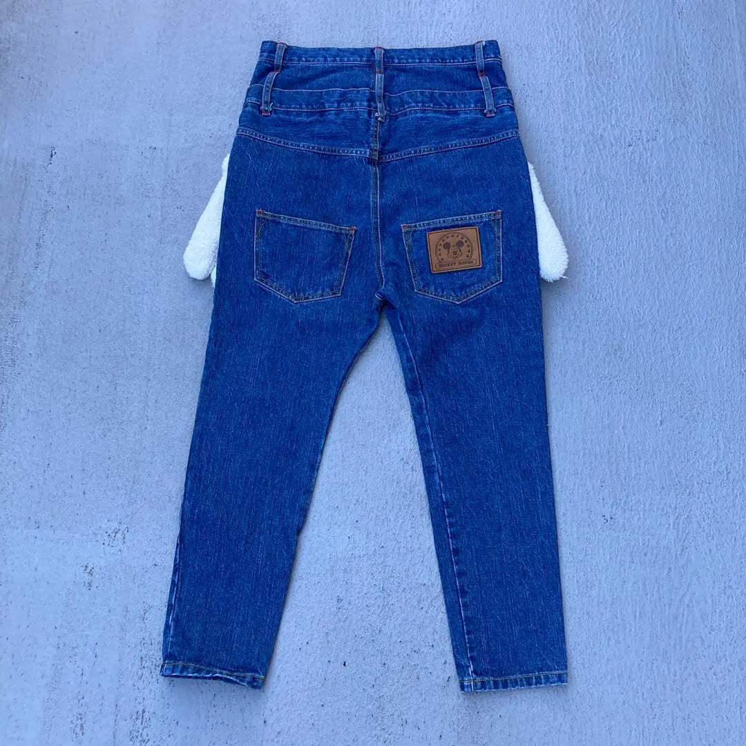 Disney denim pants, double waist, Mickey gloves, unique, old clothes