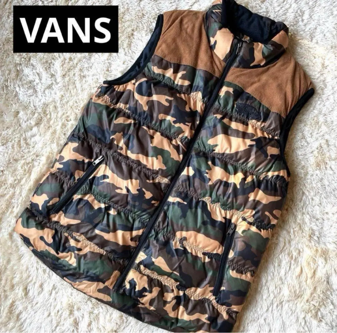 VANS padded vest not available in Japan Nylon Camouflage Camouflage L size