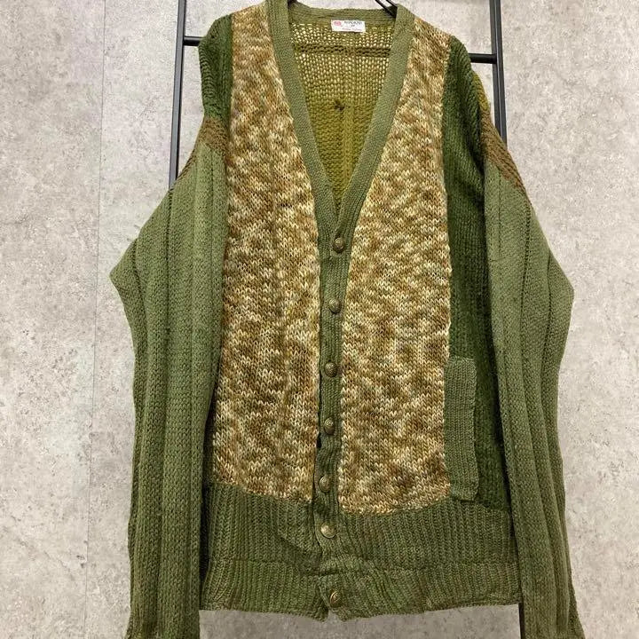 [US Vintage Clothing] Vintage Knit/Cardigan Design Green Men's M-L