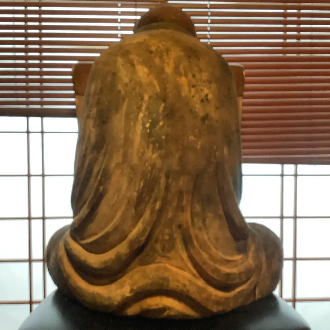 The Ming Dynasty of China's Zen spirit "Daruma Daishi, founder of Zen Buddhism" Bodhitara, meditation, zazen, enlightenment, offering, extra-large colored wood carving