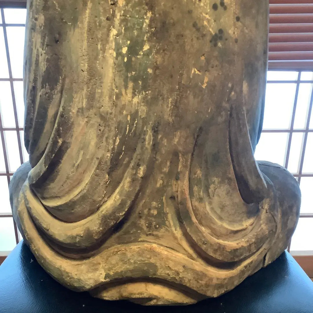 The Ming Dynasty of China's Zen spirit "Daruma Daishi, founder of Zen Buddhism" Bodhitara, meditation, zazen, enlightenment, offering, extra-large colored wood carving