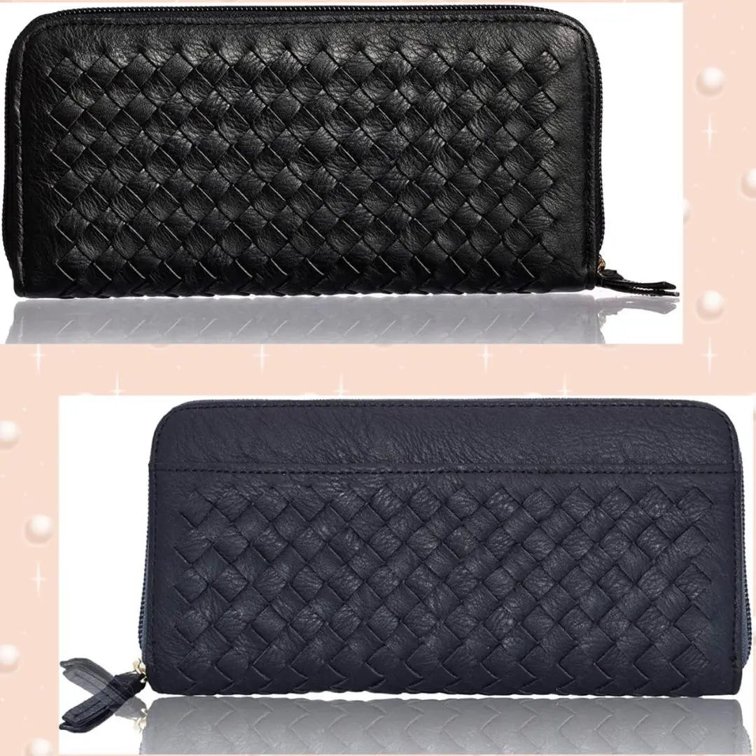 ❤A sophisticated intrecciato finish with a luxurious feel♪❤Super large storage☆Long wallet