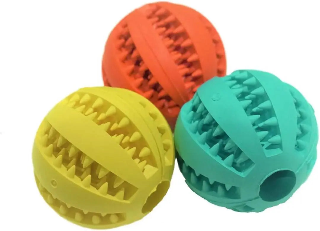 Dog Cat Toy Chewing Toothpaste 2 Balls Rubber Snack Feed Educational Toy | 犬 猫 おもちゃ 噛む 歯磨き ボール 2個 ラバー おやつ 餌 知育玩具