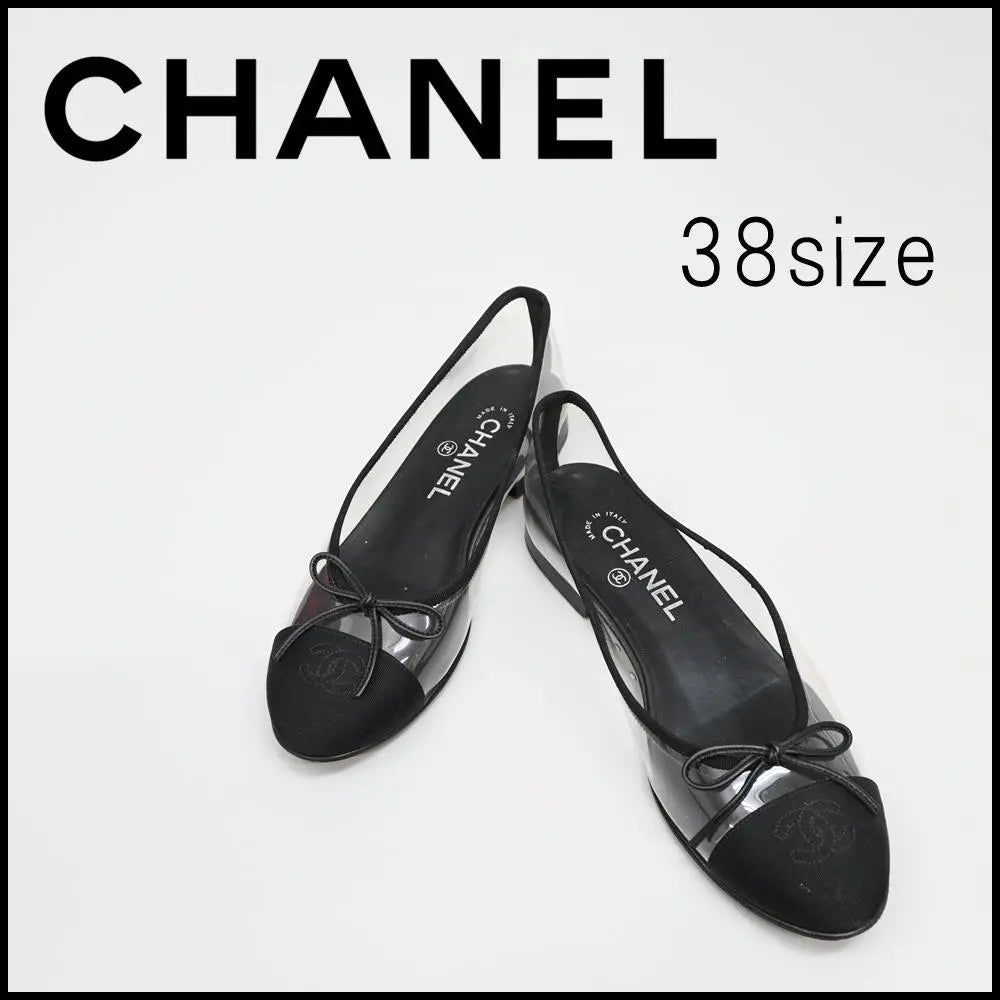 ■ □ 44599★Summer Chanel Pumps Coco Mark Flat Shoes 38