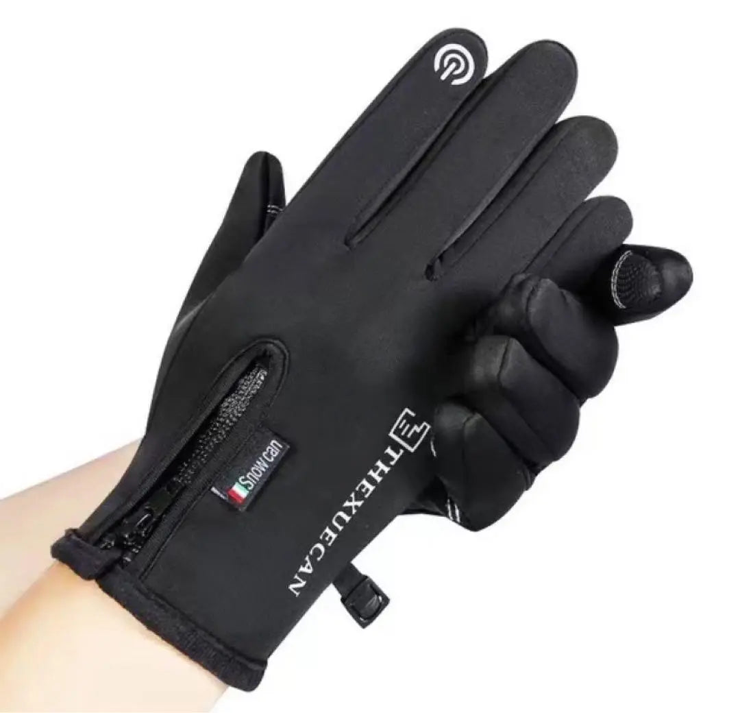 Gloves, Black L, Gloves, Cold Protection, Smartphone Compatible, Bicycle, Motorcycle, Mountain Climbing, Skiing, Fishing