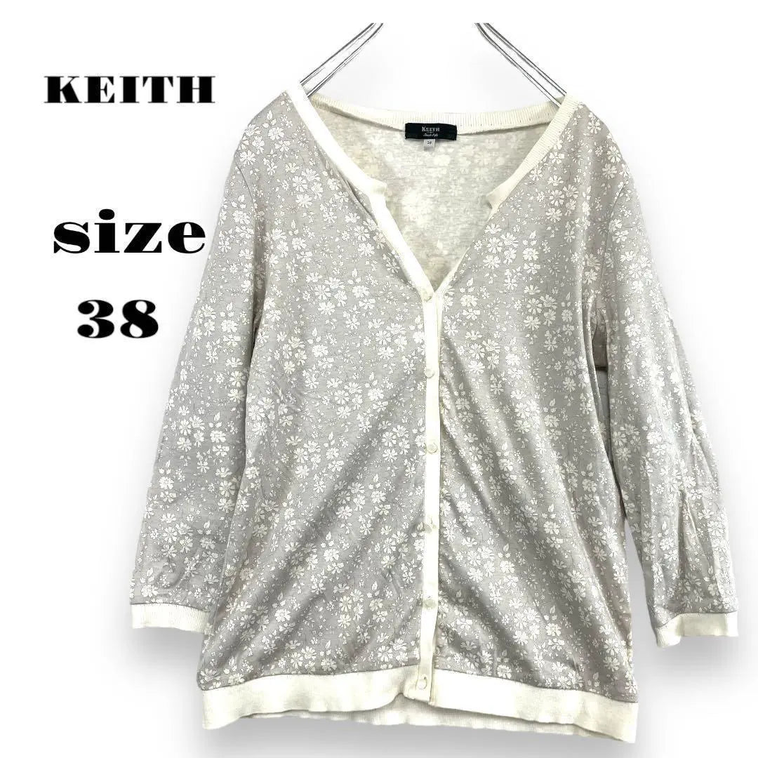 [Good condition] Keith long sleeve cardigan, floral pattern, all-over pattern, adult cute, beautiful, stylish