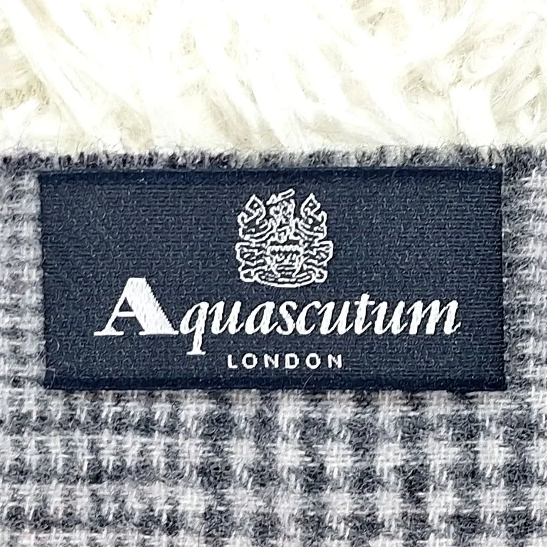 ★ Beautiful goods ★ Aqua Scutam Cashmere River Sibbler Muffler Check Pattern