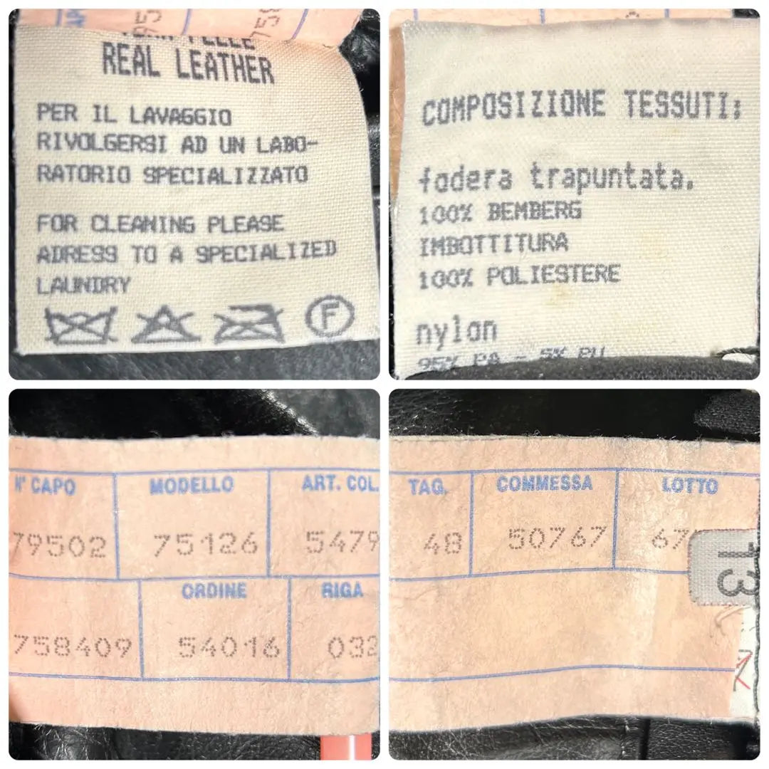 [Raro] Chaqueta de cuero DOLCE &amp; GABBANA de los años 90 con efecto desvanecido