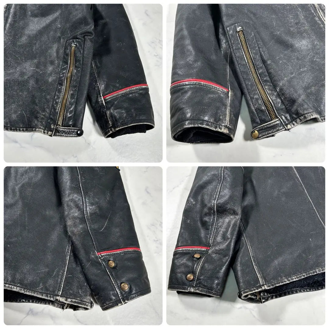 [Rare] DOLCE & GABBANA 90s Archive Leather Jacket Fade