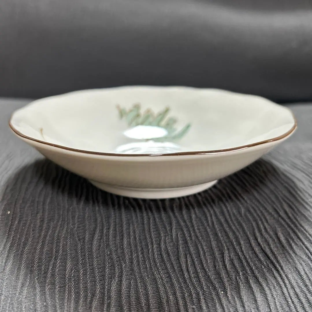 △□ Plate Tachibana Tachibana Cabbage Kujo Green onions Tableware Showa retro Setchi