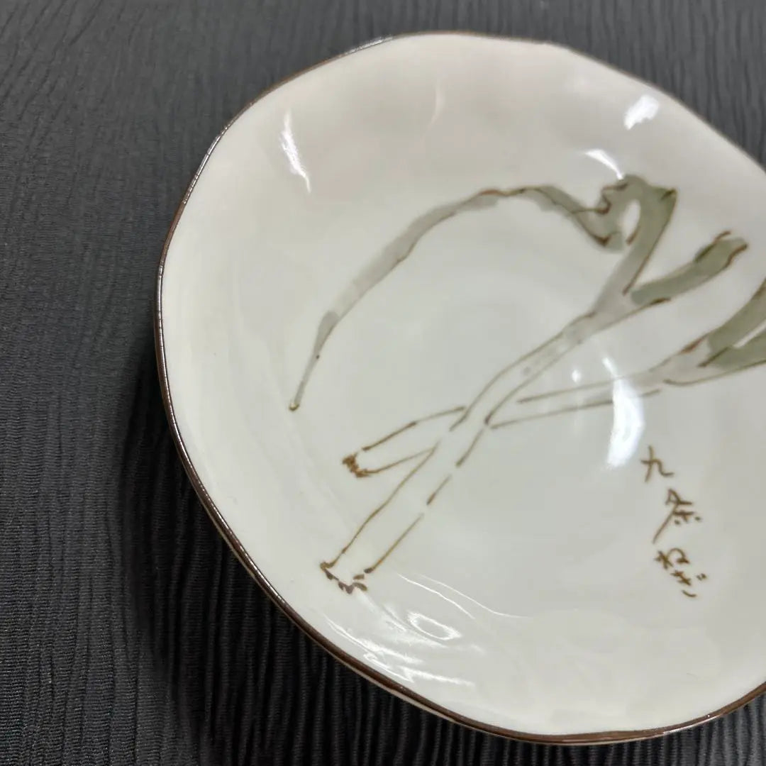 △□ Plate Tachibana Tachibana Cabbage Kujo Green onions Tableware Showa retro Setchi