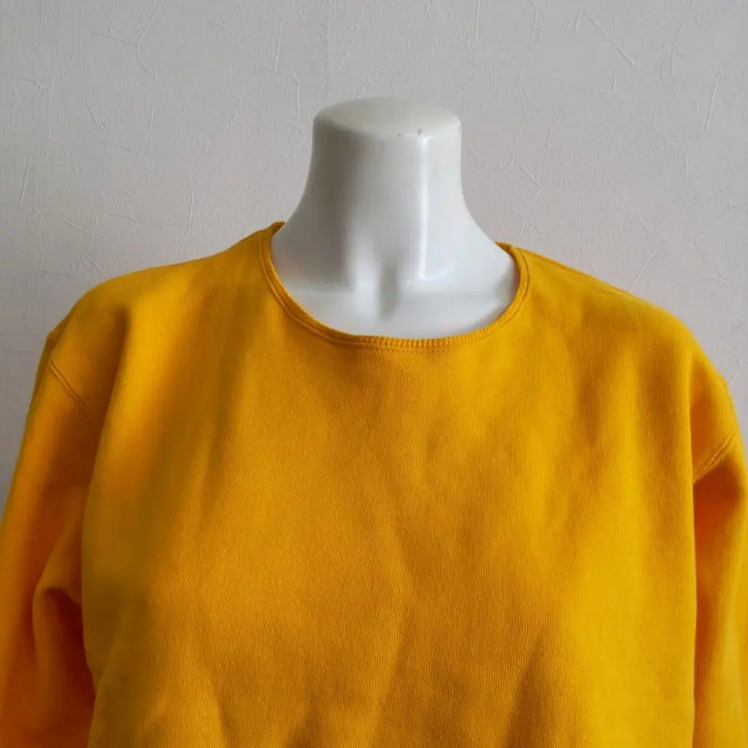 [Cross Stitch] Sweatshirt M Yellow Short Length 100% Cotton