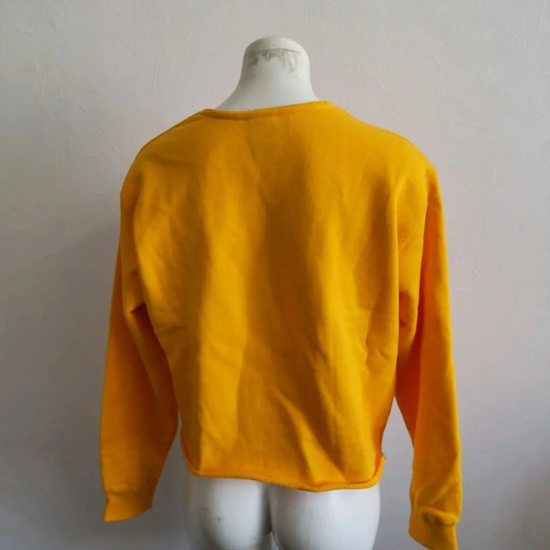 [Cross Stitch] Sweatshirt M Yellow Short Length 100% Cotton