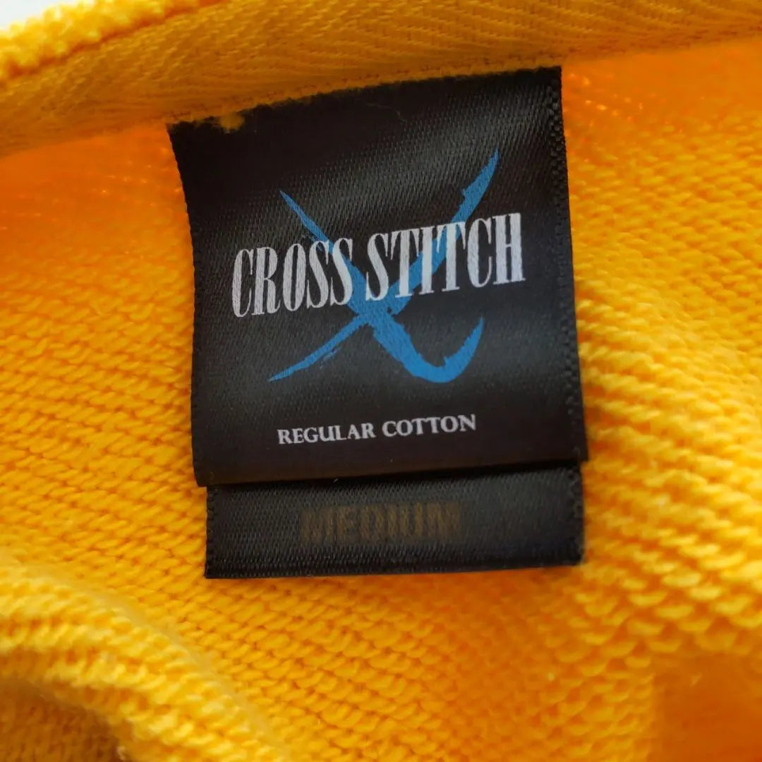 [Cross Stitch] Sweatshirt M Yellow Short Length 100% Cotton