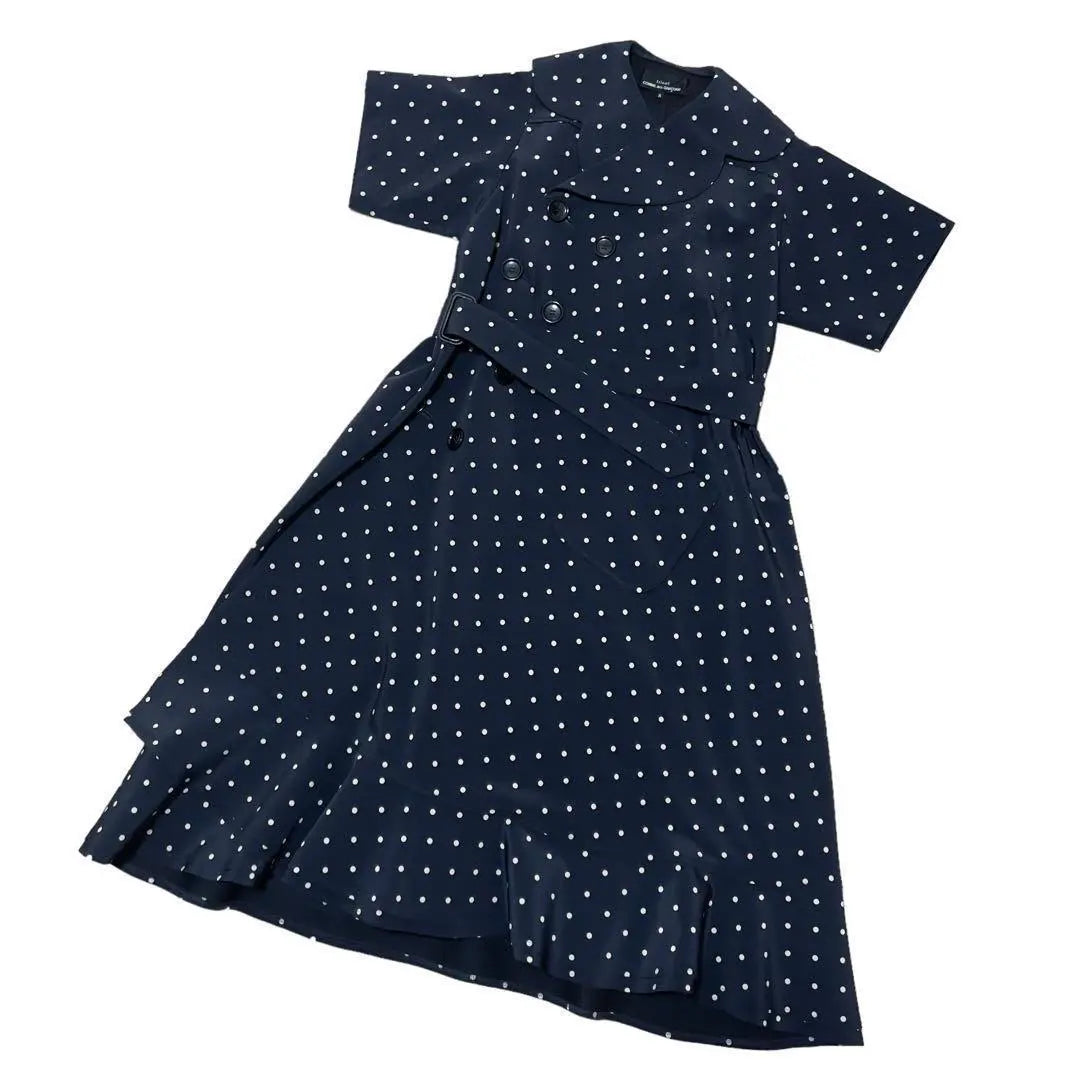 tricot COMME des GARCONS Vestido con estampado de lunares azul marino