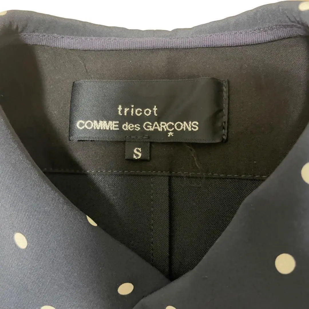 tricot COMME des GARCONS Vestido con estampado de lunares azul marino