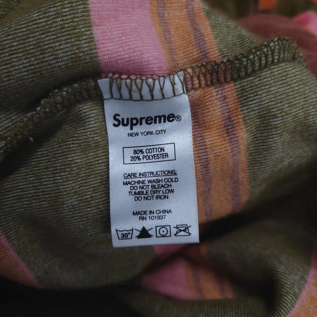 [Difficult to obtain] Supreme Velor Half Zip Border Embroidery Pullover