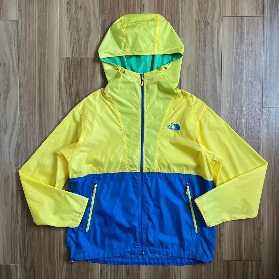 L North Face Yellow Blue Yellow Blue Light Nylon Jacket Hoodie