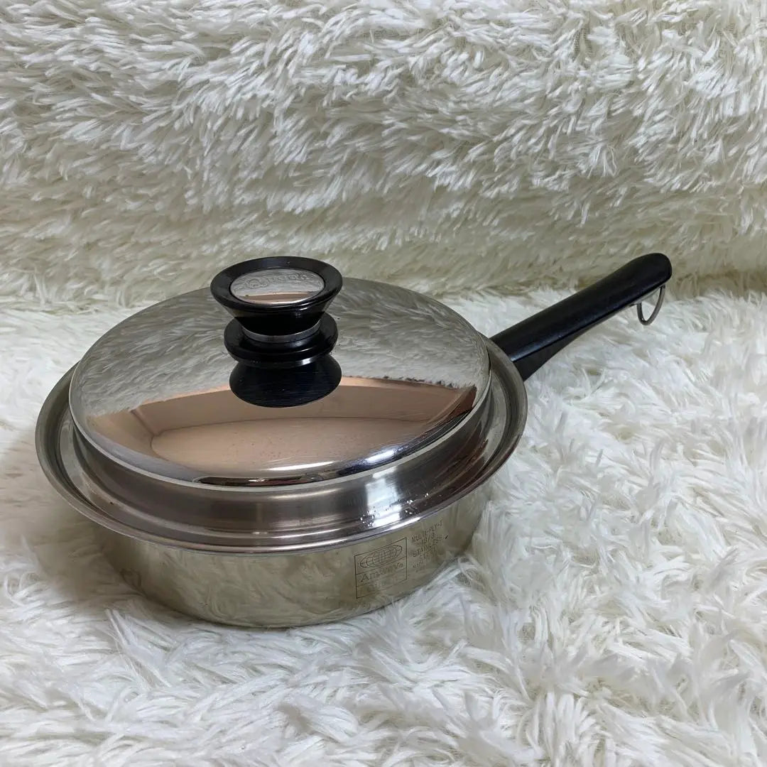 ☆Amway Queen Stainless Steel Medium Frying Pan with Lid IH Compatible