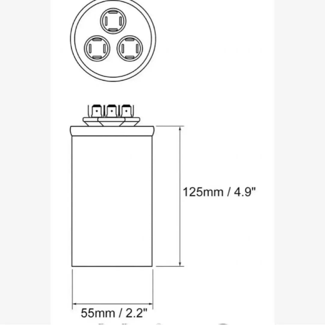 Condensador de funcionamiento doble redondo CBB65 con carcasa de aluminio de 370 V CA